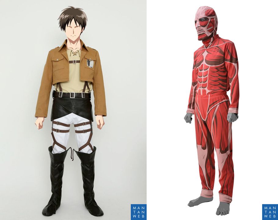 Uniforme de Eren e Titan Colossal do anime Shingeki no Kyojin. Uniforme de Eren e Titan Colossal do anime Shingeki no Kyojin.