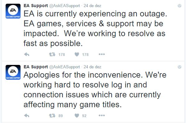 Twitter do Suporte da EA