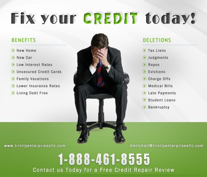 Credit Report Repair Services (c) trinityenterprisesllc mortgage bad credit