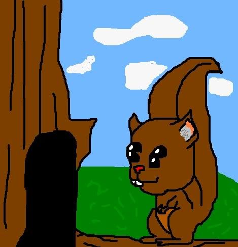 cartoon sad squirrel