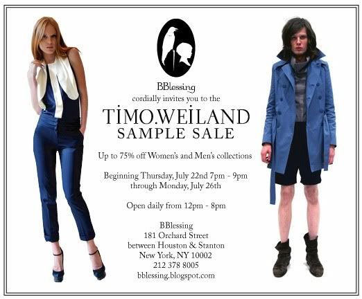 timo weiland,sample sale,new york,bblessing