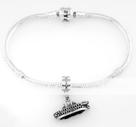 STERLING SILVER DANGLING CRUISE SHIP EUROPEAN BEAD  