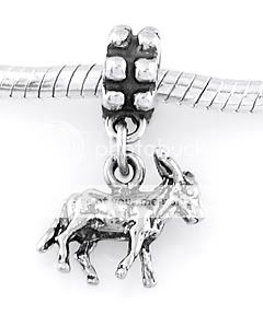 STERLING SILVER DONKEY MULE EUROPEAN STYLE DANGLE BEAD  