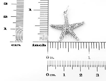 STERLING SILVER 3D OCEAN STARFISH CHARM/ PENDANT  