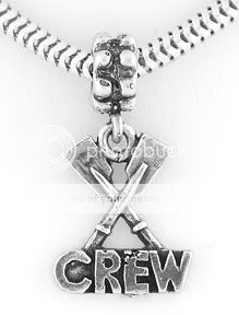 SILVER DANGLE ROWING CREW WITH PADDLES EUROPEAN BEAD  