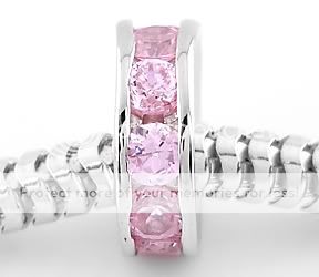 SILVER OCTOBER WHEEL BIRTHSTONE CZ SPACER EUROPEAN BEAD  