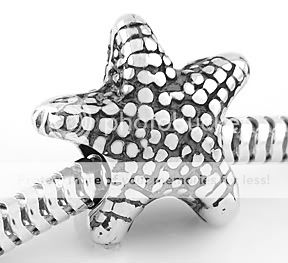 AUTHENTIC SILVER ZABLE STARFISH STAR FISH EUROPEAN BEAD  