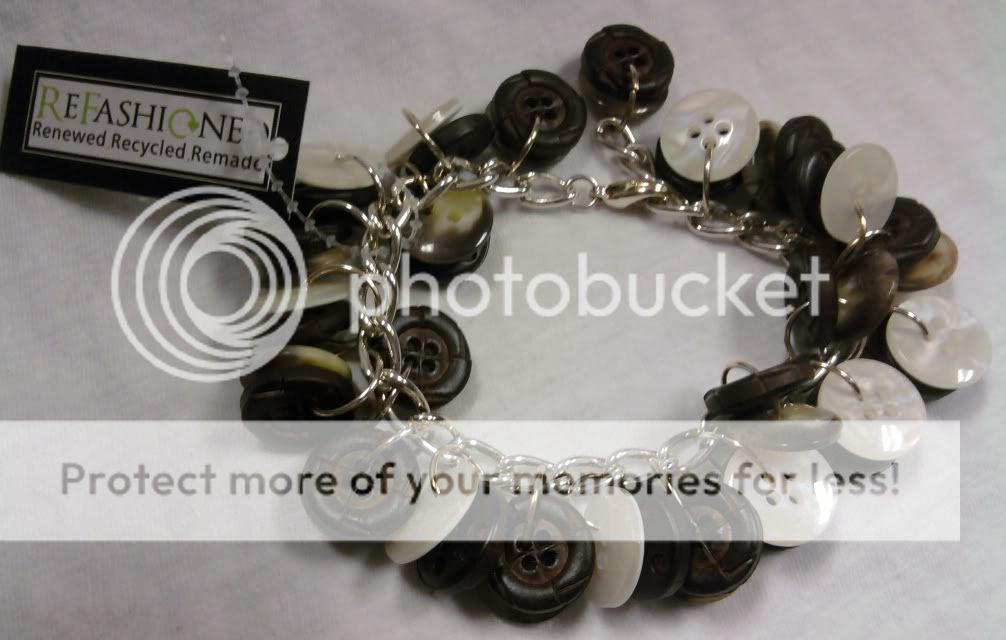 Refashioned Recycled Renewable Dangle Button Bracelets