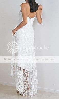 White Lace beach wedding dress/prom gown Size custom  